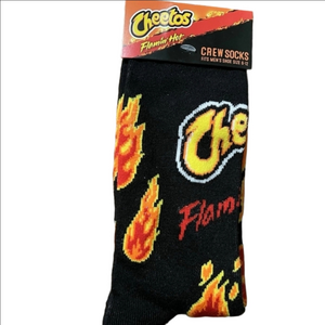 4 /$25 Flamin Hot Cheetos Novelty Crew Socks Flames